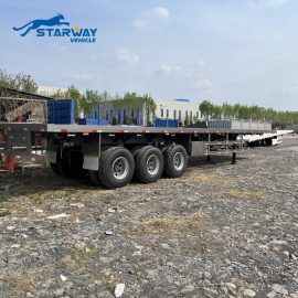 Tri-Axle 12.5 m 40 ton Flatbed Truck Semi Trailer