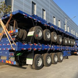 4 axles 14 meter container flatbed trailer