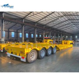 Starway Detachable gooseneck 100 ton 4 axles lowbed semi trailer